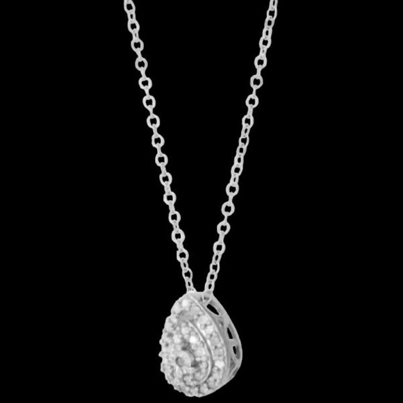 Belk Exclusive 1/4 ct. t.w. Pear Shape Diamond Necklace 18" Cable Chain NWT - Picture 2 of 6